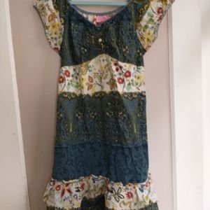 Boho chic mini peasant style dress